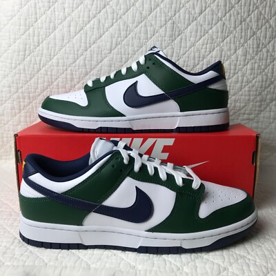 Nike Dunk Low Shoes Men s SZ 9 Fir/Midnight Navy White FV6911-300 NWB