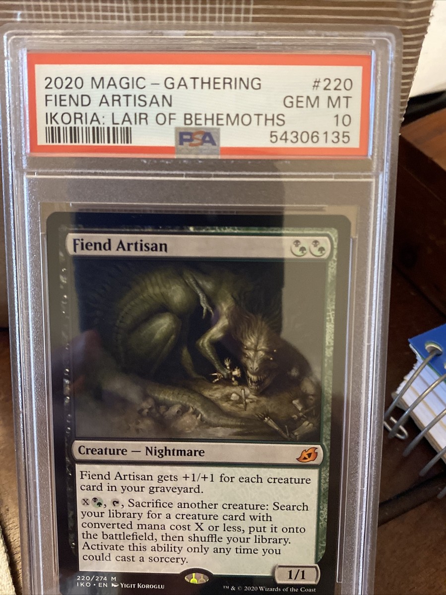 PSA 10 Gem Mint Fiend Artisan (220) Ikoria: Lair of Behemoths Mtg