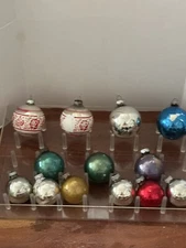 Lot 13 Assorted Shiny Brite Glass  Christmas Ornaments assorted sizes 2024J