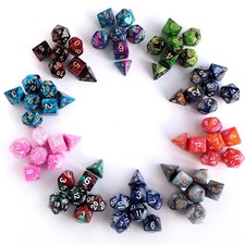 Poly Dice Set 7 RPG Polyhedral Die Role Playing Games D20 D12 D10 D% D8 D6 D4