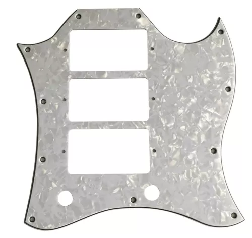 Custom For Gibson SG Standard 3 Pickup Guitar Pickguard,4 Ply White Pearl
