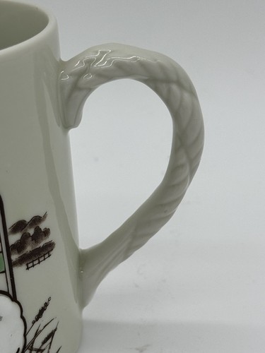 Stoneware Raised Bunny Lamb Coffee Mug Braided Handle Rabbit Sheep - Picture 6 of 14