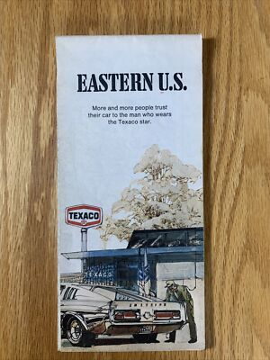 #ad #ad Texaco Map Eastern US Michigan Florida Ohio North Carolina 1973 Gas and Oil $9.85