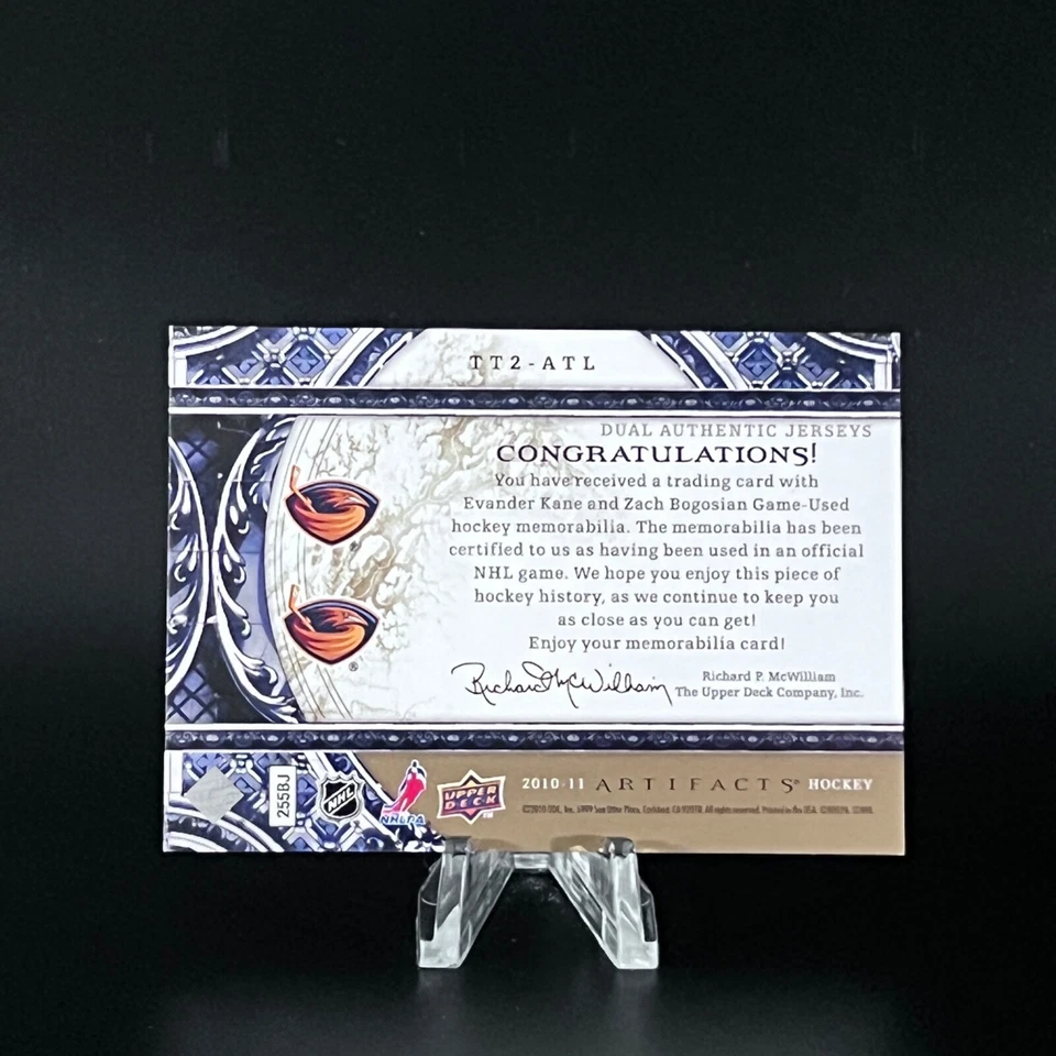 Evander Kane/ Bogosian 2010-11 ARTIFACTS TUNDRA TANDEMS PATCHES GOLD /10 RARE!! - Image 2 of 2