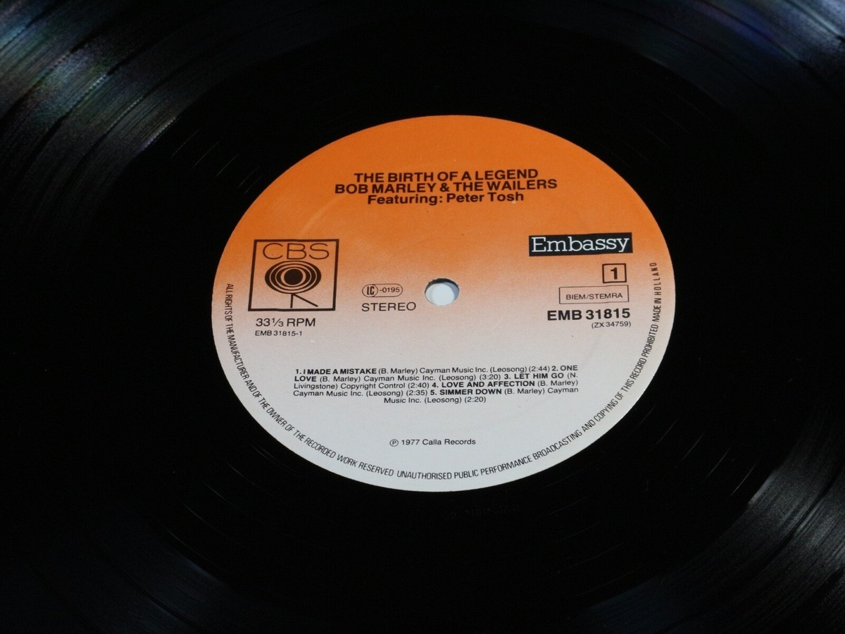 Bob Marley THE BIRTH OF A LEGEND - LP CBS Embassy 31815