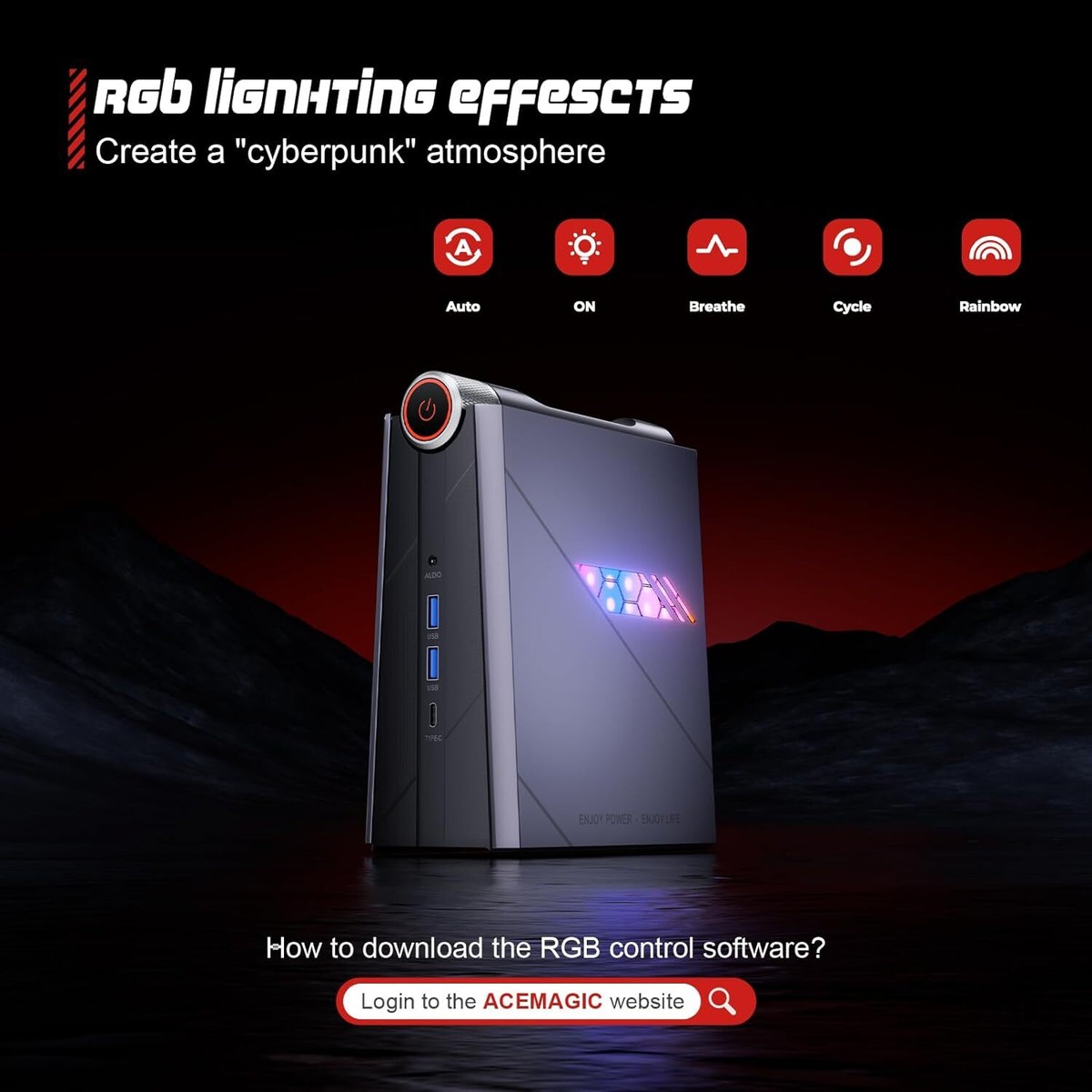 ACEMAGIC Mini PC Intel Core i7-11700B 16GB DDR4 512GB SSD Casual