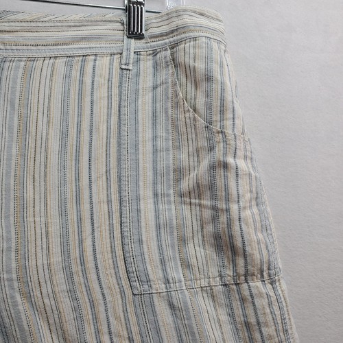 Chico's Cropped Pants Women 3 XL Multi Striped Linen Blend High-Rise Wide Leg - Picture 5 of 16