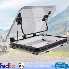 800mmx500mm RV Roof Window Hatch Caravan Trailer Skylight Vent Hatch w/ Light US
