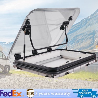 800mmx500mm RV Roof Window Hatch Caravan Trailer Skylight Vent Hatch w/ Light US