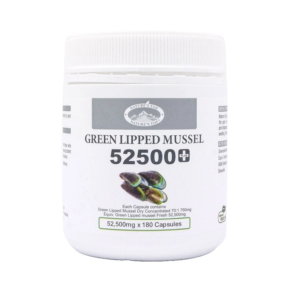 Nature’s Top Green Lipped Mussel+ 52500mg 180 Capsules - Image 2 of 4