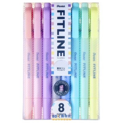 Pastel Colors Pentel Fitline Double-Sided Highlighter Broad Fine Tip Milky Pens
