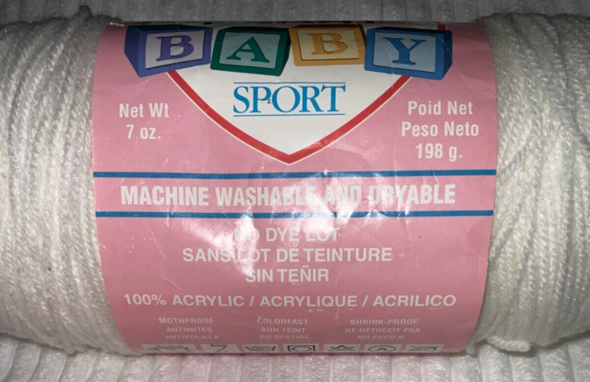 Red Heart Soft Baby Yarn White 7oz Sport Weight Plus 3 Mixed Skeins 3