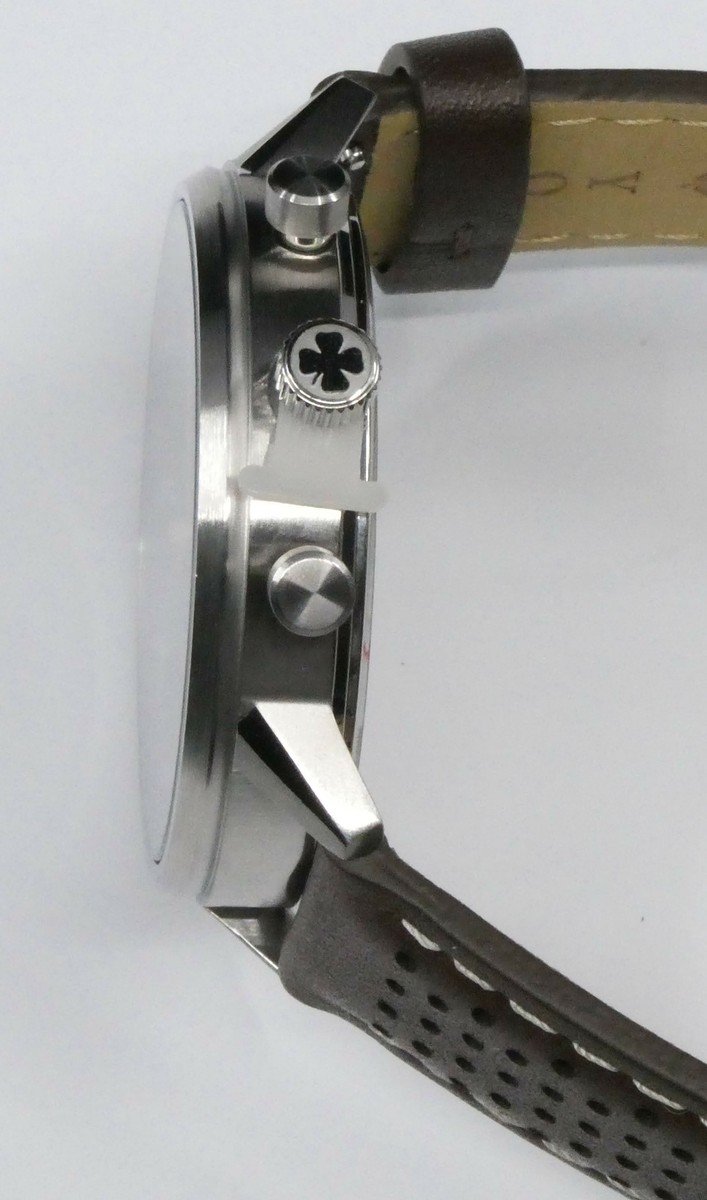 J53 Lucky BRAND Chronograph Fairfax Brown Perforated Leather Strap