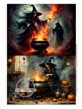 Halloween Witch | A4 8.3" x 11.7" Rice Paper | Paper for Decoupage | AB Studios