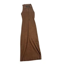 House Of Harlow 1960 Women's Size Large Brown Sleeveless Ribbed Bodycon Dress