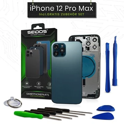 SEIDOS Backcover für iPhone 12 Pro Max Blau Gehäuse Rückseite Frame Housing Blue NEU