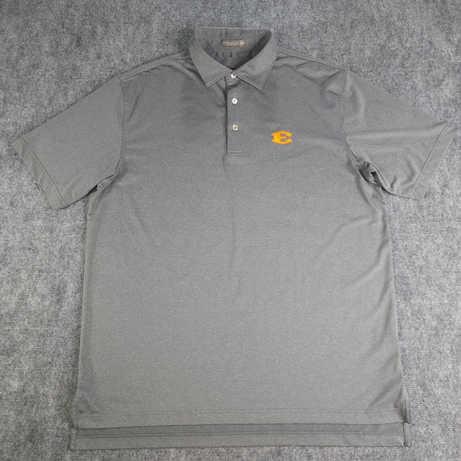 Peter Millar Polo Large Gray Solid Summer Comfort… - image 1