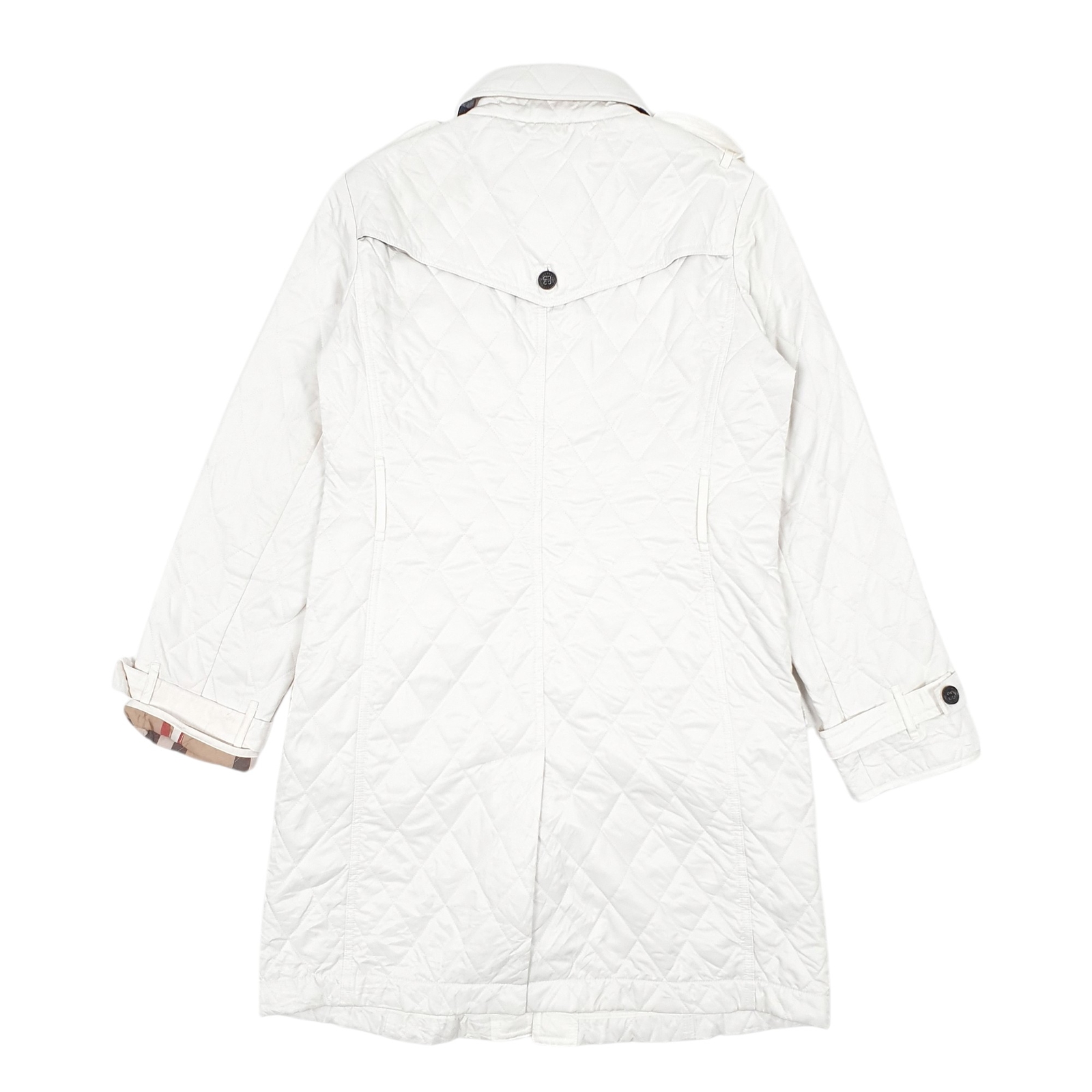 BURBERRY Quilted Jacket Coat Designer Fashion Trench Long Line Womens S image 3