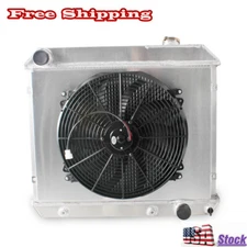3Row Radiator&Fan For 63-66 Chevy C/K Pickup Truck C10 C20/30/Pontiac Bonneville