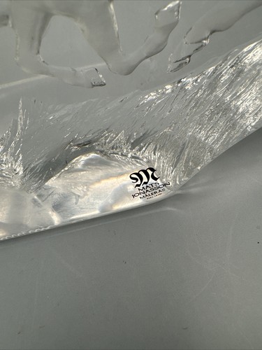 Signed Art Matt Jonasson Full Lead Crystal Two Horses 7”w4”1/4” Original Artist - Picture 4 of 6