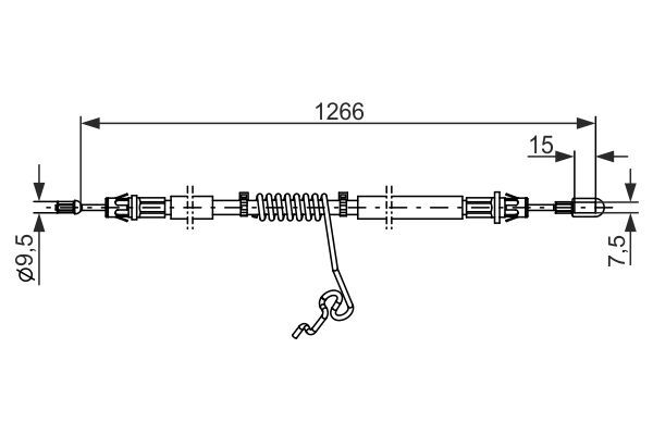 Bosch Handbremsseil Rechts FüR Transit Tourneo 2.2D-3.2D 04.06-12.14 OE 1371461-image