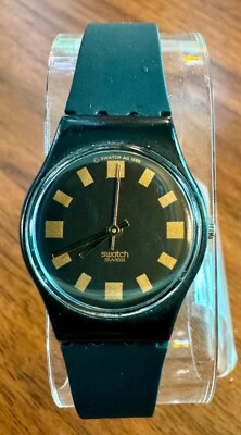Swatch Watch - LB124 - BIG CITY Vtg Swatch LB124 Big City Watch 1989 24mm Swiss Black  main image 4