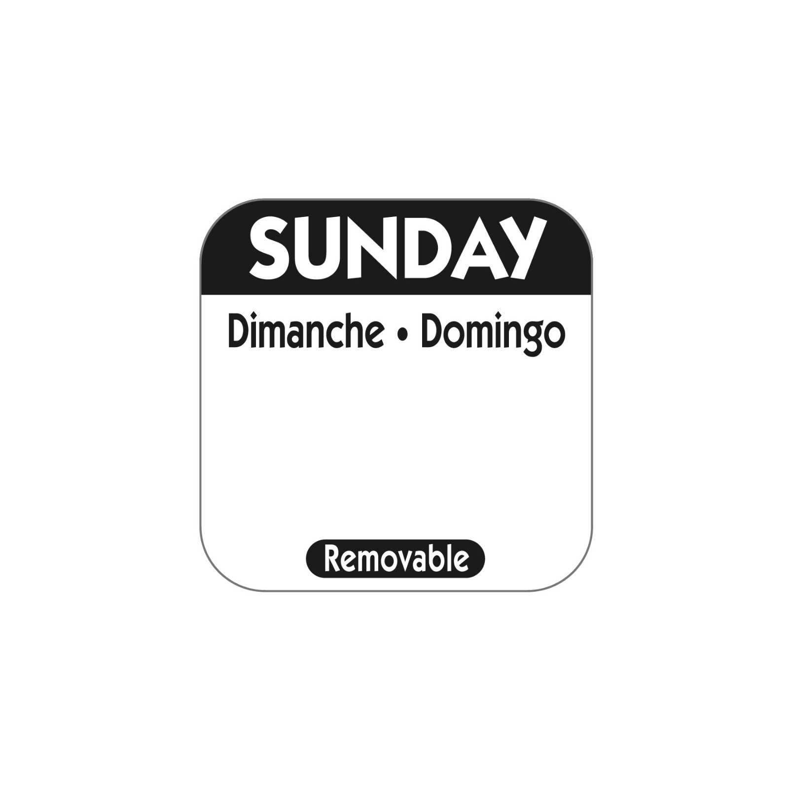Sunday Labels Roll Day Dot x 1000 Restaurant 25mm Food Prep Hygiene Removable