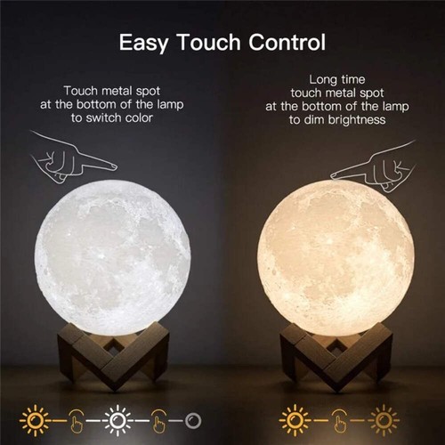 16 Color 3D Moon Lamp - Stellar LED Night Light Bedroom Decoration usb Galaxy - Picture 4 of 13