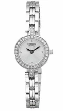 NEW Citizen Women's EZ6340-65A Crystal Swarovski Elements Stainless Steel Watch