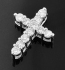 14k Solid White gold Natural diamond cross pendant  — photo 5