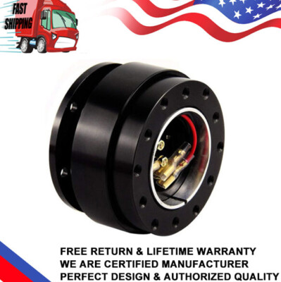 Black Quick Release Hub Adapter Snap Off Boss Kit For Car 6 Hole Steering Wheel