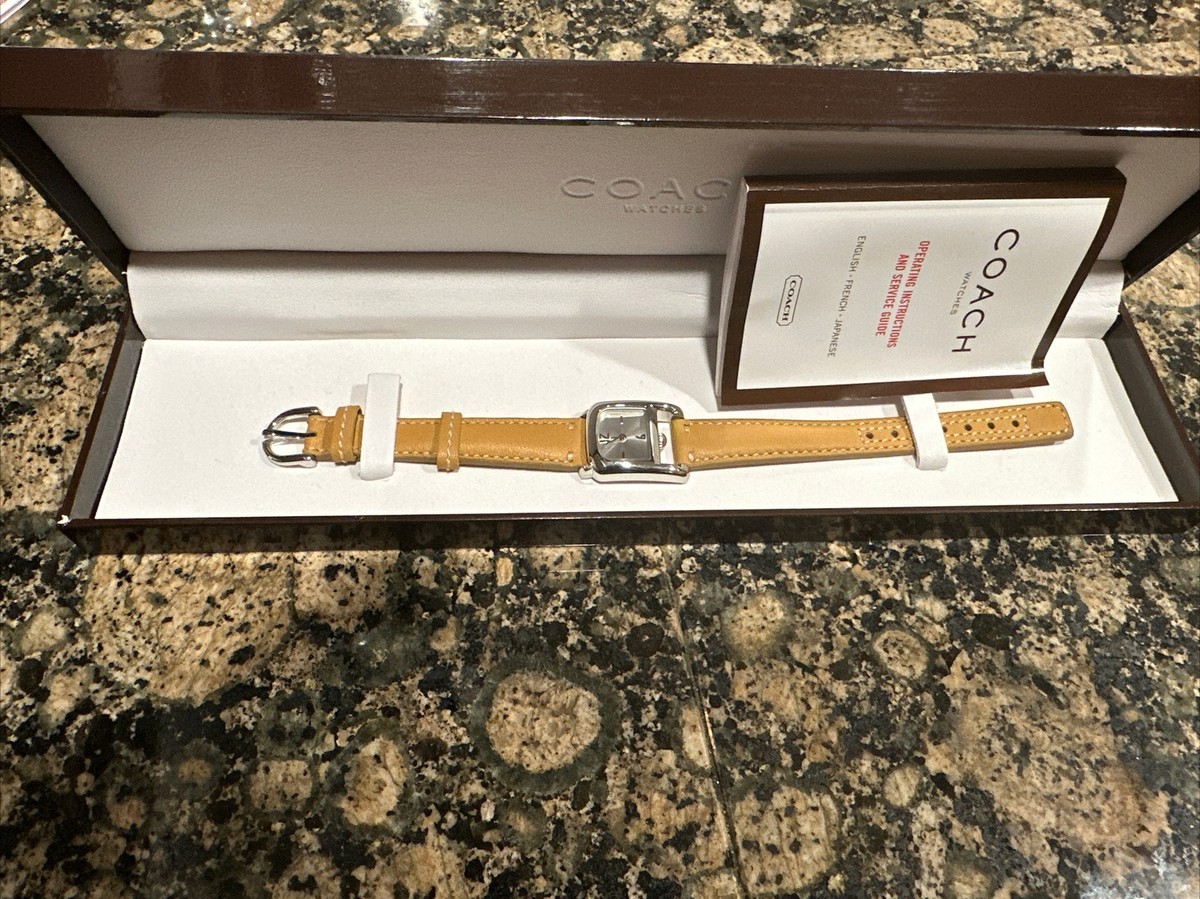 Coach Womens Stainless Steel ￼ Watch Swiss Quartz Beige 