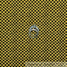 BonEful Fabric FQ Cotton Quilt Yellow Flag Block RACE CAR Black Nascar Check USA