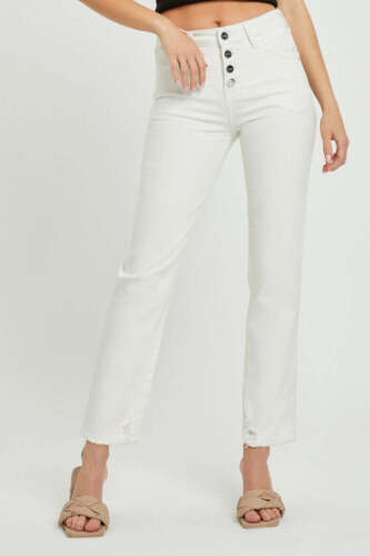 RISEN Full Size Mid-Rise Tummy Control Straight Jeans - Picture 1 of 5