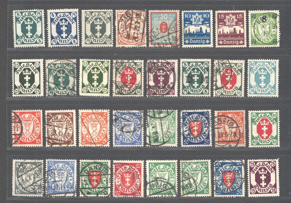 GERMANY DANZIG 1921 1923 ARMS INFLATION OVPT & MORE ISSUES COLLECTION