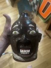 Stacy Lambert face pottery jug NC Potter / Larger More Standard Size.  Perfect