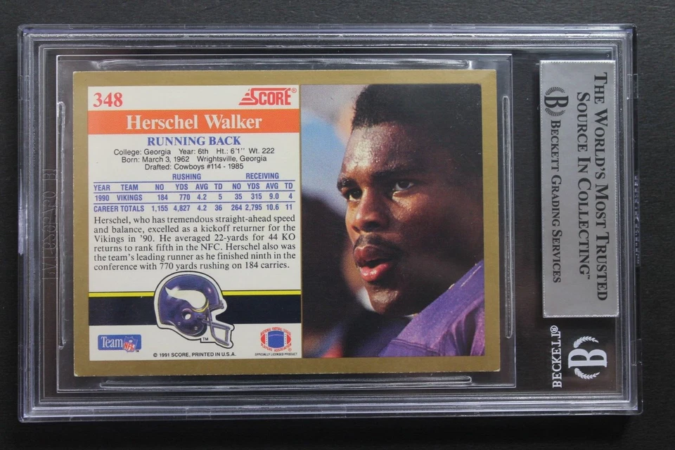 Herschel Walker Politician GEORGIA Signed Autographed 1991 Score Card #348 BAS - Image 2 of 3