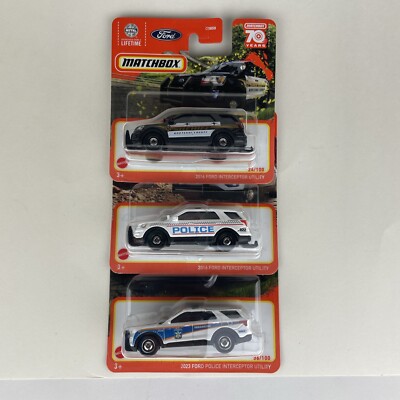 2023 Matchbox 2016 Ford Interceptor Utility #24 Black - Set of 2 - Short Cards