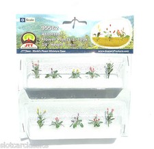 JTT SCENERY 95562 ASSORTED FLOWER PLANTS 3 O SCALE 3/4" HIGH  10/PK