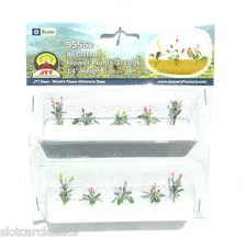 JTT SCENERY 95562 ASSORTED FLOWER PLANTS 3  O SCALE  3/4" HIGH   10/PK