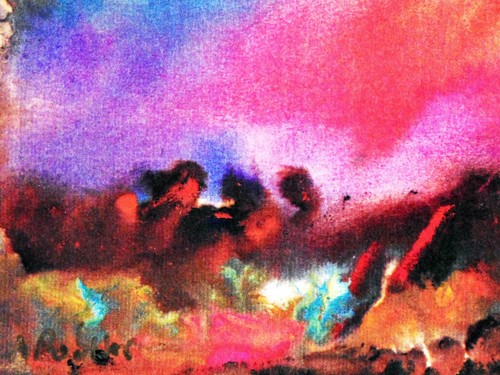 LISTED ARTIST Arthur Robins 1 ORIGINAL PRINT NYC Art HEAVEN AND EARTH landscape - 第 4/4 張圖片