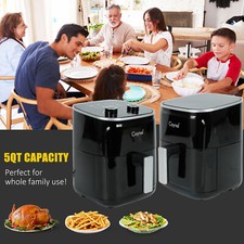 Presets Detachable Basket 5 QT Air Fryer Oven Oil Free Nonstick Cooker w/ 8 Cook