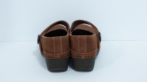 Dansko Crepe Maryjane Clog Mary Jane Bronze Suede Large Button Womens 40 EUR EUC - Picture 3 of 7