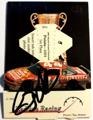 BOBBY LABONTE NASCAR 1992 MAXX #35 AUTOGRAPHED RACING STANDUP CARD
