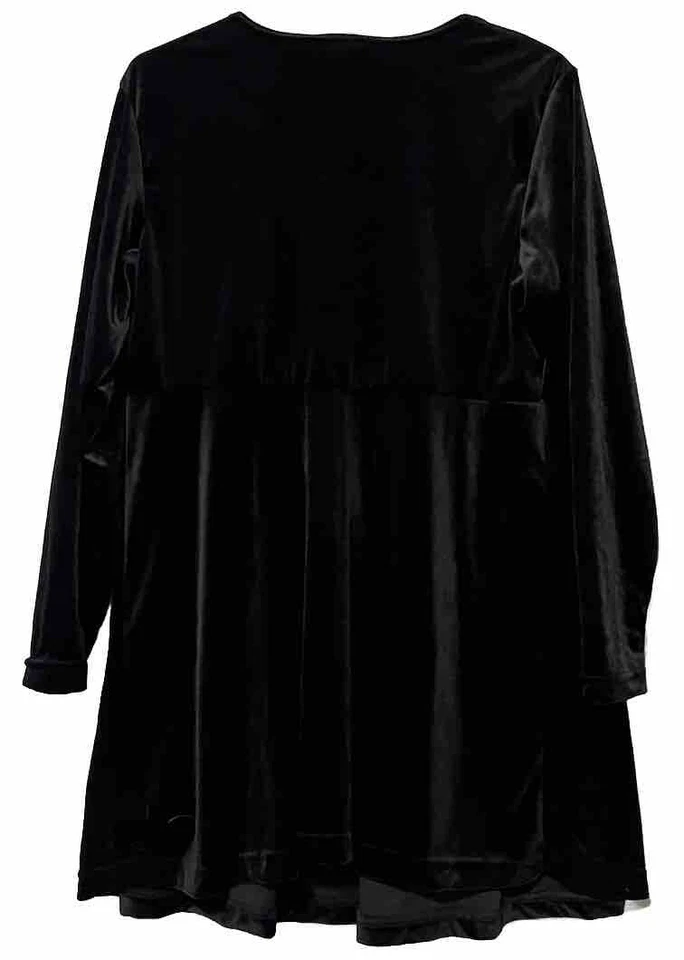 Kathy Ireland Maternity Women Sz S Black Velvet Tunic Top Blouse Short Dress Vtg - Image 4 of 4