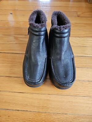 HOOPOE Men's Ortho-Line Waterproof Leather w/Fur Lining Winter Boots Sz 8WW NOS