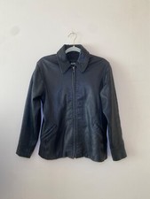 Vintage Luis Alvear Black Soft Leather Jacket Zipper Women Size Small