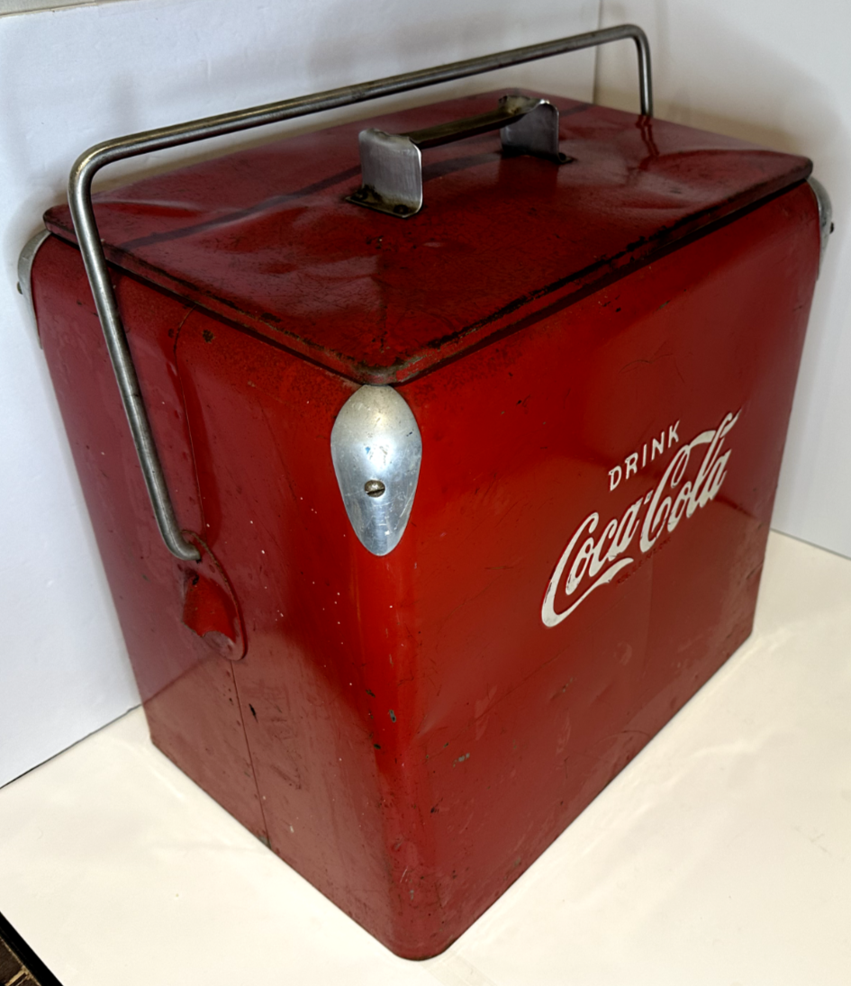 Vintage Coca Cola Cooler Action Mfg Trade Marked Metal 1950s