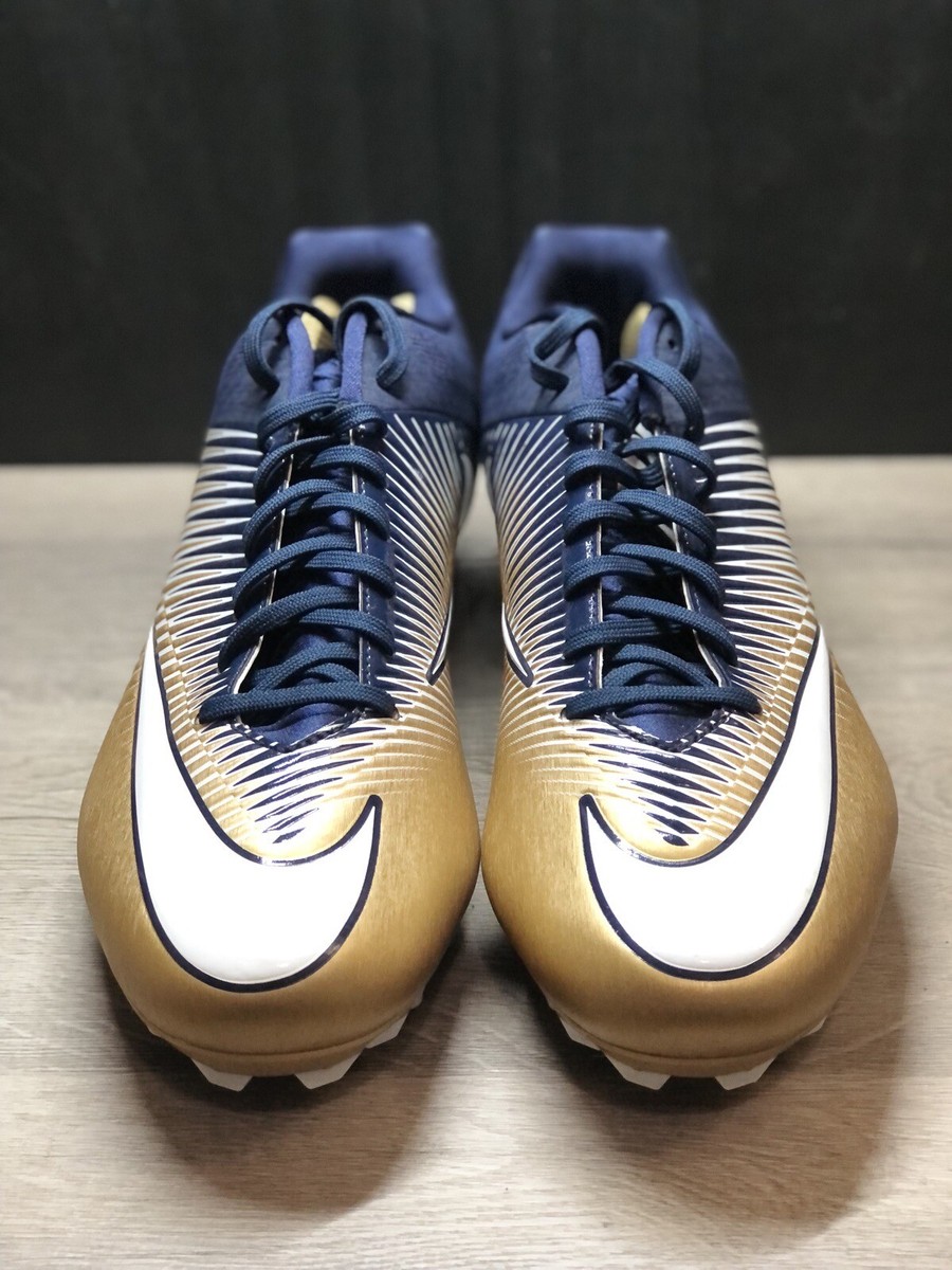 navy blue and gold nike football cleats