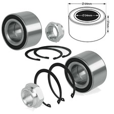 Per rimorchio STEMA coppia cuscinetti compatti set cuscinetti ruota 34x64x37mm per 2 ruote Nue